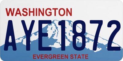 WA license plate AYE1872
