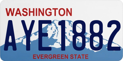 WA license plate AYE1882