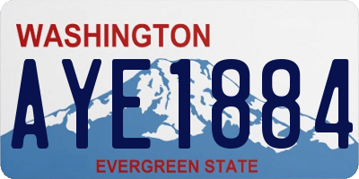 WA license plate AYE1884