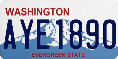 WA license plate AYE1890