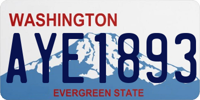 WA license plate AYE1893