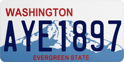 WA license plate AYE1897