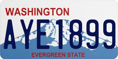 WA license plate AYE1899