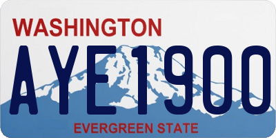 WA license plate AYE1900
