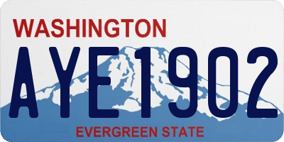 WA license plate AYE1902