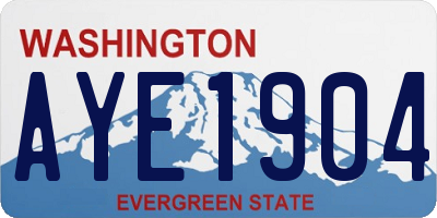 WA license plate AYE1904