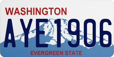 WA license plate AYE1906