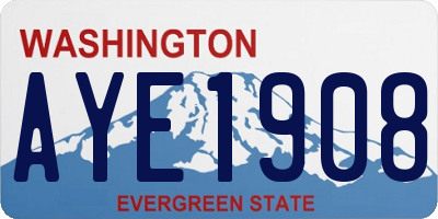 WA license plate AYE1908