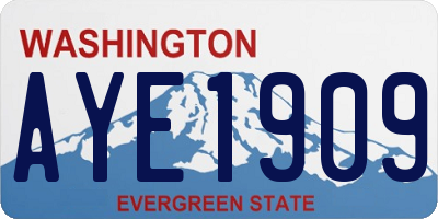 WA license plate AYE1909