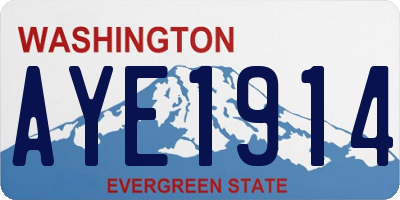 WA license plate AYE1914