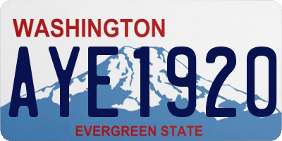 WA license plate AYE1920