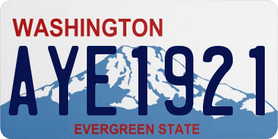 WA license plate AYE1921