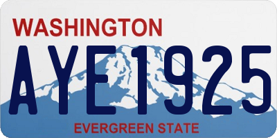 WA license plate AYE1925