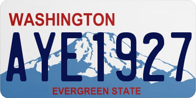 WA license plate AYE1927