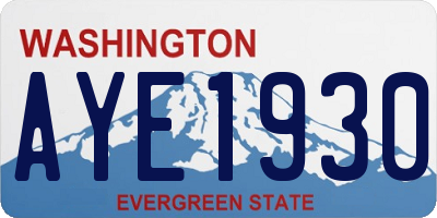 WA license plate AYE1930