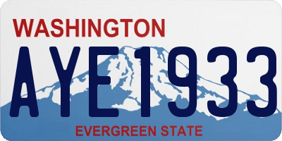 WA license plate AYE1933