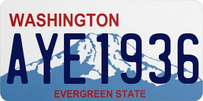 WA license plate AYE1936