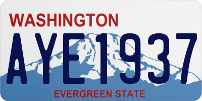 WA license plate AYE1937