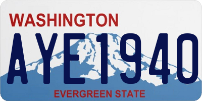 WA license plate AYE1940