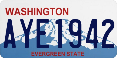 WA license plate AYE1942