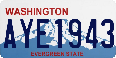 WA license plate AYE1943