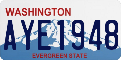 WA license plate AYE1948
