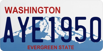 WA license plate AYE1950