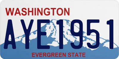 WA license plate AYE1951