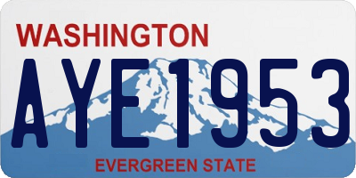 WA license plate AYE1953