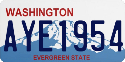 WA license plate AYE1954