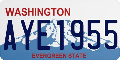 WA license plate AYE1955