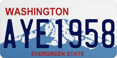 WA license plate AYE1958