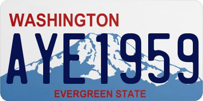 WA license plate AYE1959