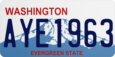 WA license plate AYE1963