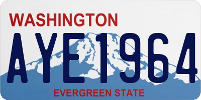 WA license plate AYE1964