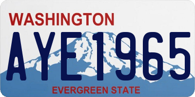 WA license plate AYE1965