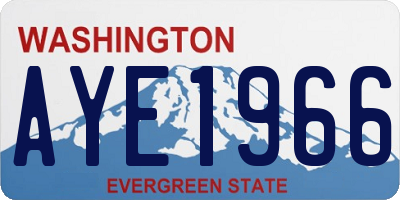 WA license plate AYE1966