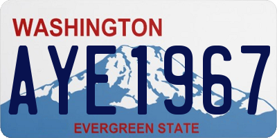 WA license plate AYE1967