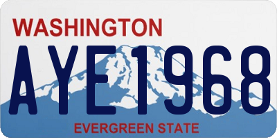WA license plate AYE1968