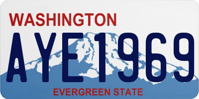 WA license plate AYE1969