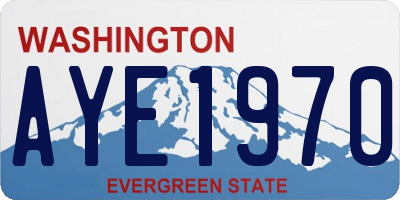 WA license plate AYE1970