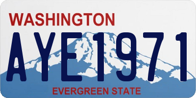 WA license plate AYE1971