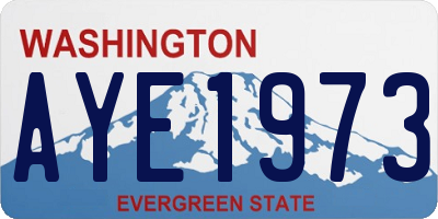 WA license plate AYE1973