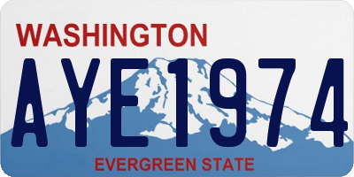 WA license plate AYE1974