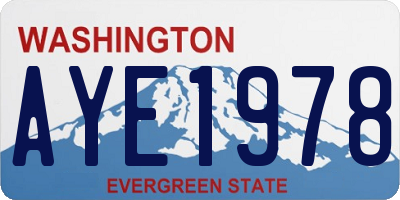 WA license plate AYE1978