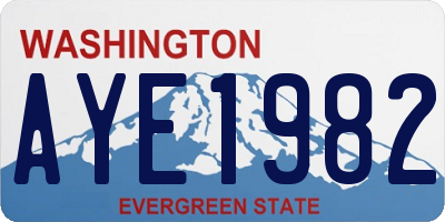 WA license plate AYE1982