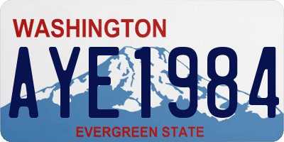 WA license plate AYE1984