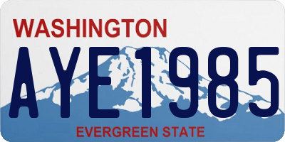 WA license plate AYE1985
