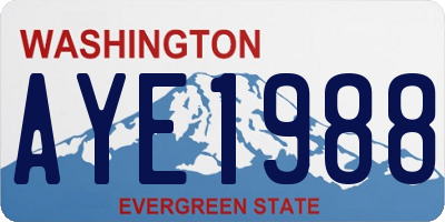 WA license plate AYE1988
