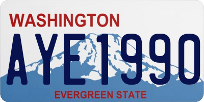 WA license plate AYE1990